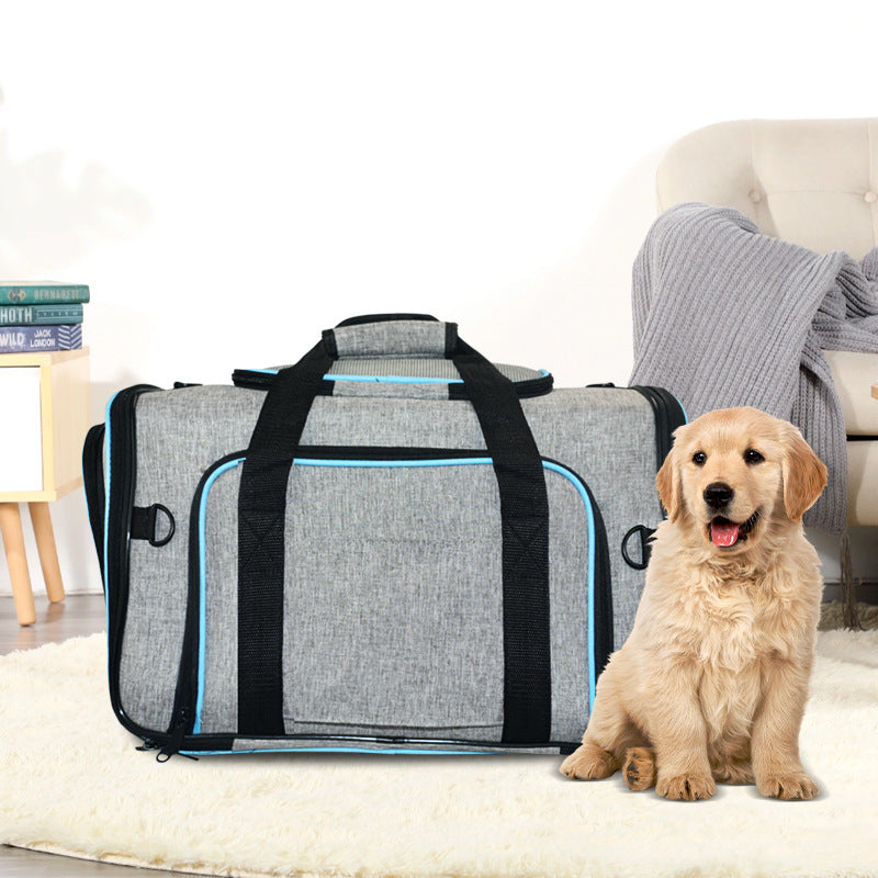 Foldable Four-Door Expandable Pet Carrier Bag