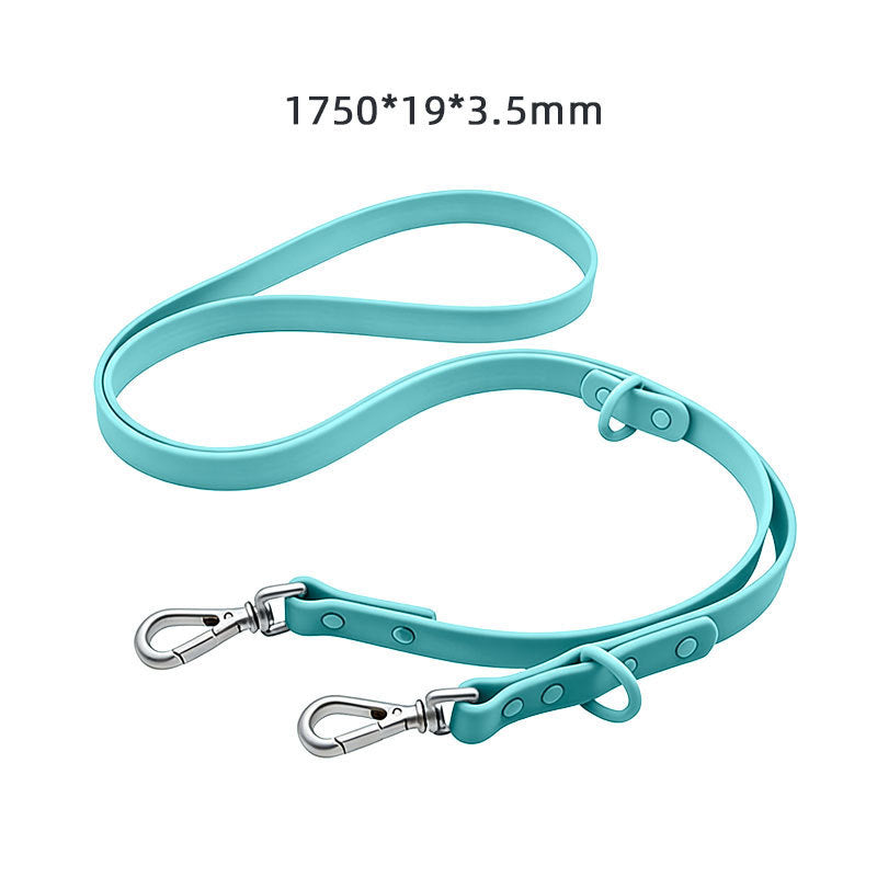 Custom Silicone Pet Leash with Name Tag