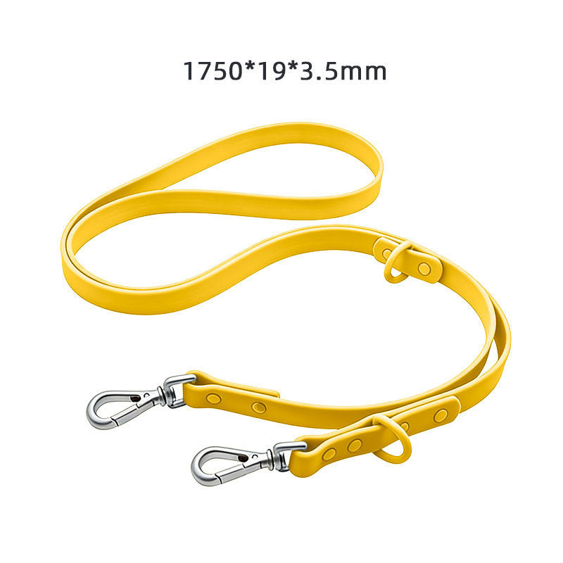 Custom Silicone Pet Leash with Name Tag