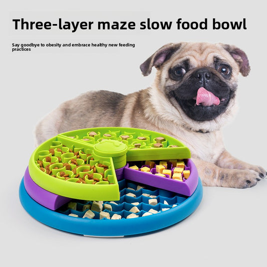 Three-Layer Slow-Feeding Pet Bowl