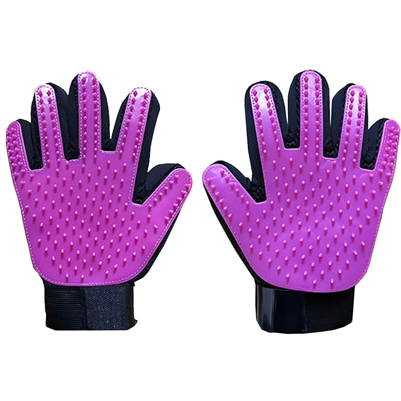 Rubber Pet Grooming Gloves for Cats and Dogs