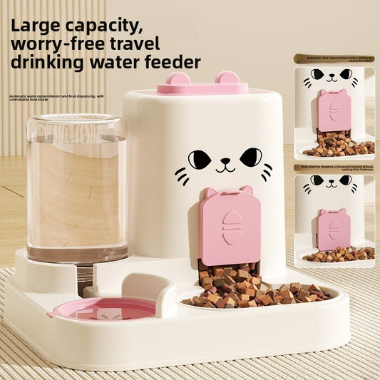 Integrated Pet Feeder Bowl with Dry Wet Separation