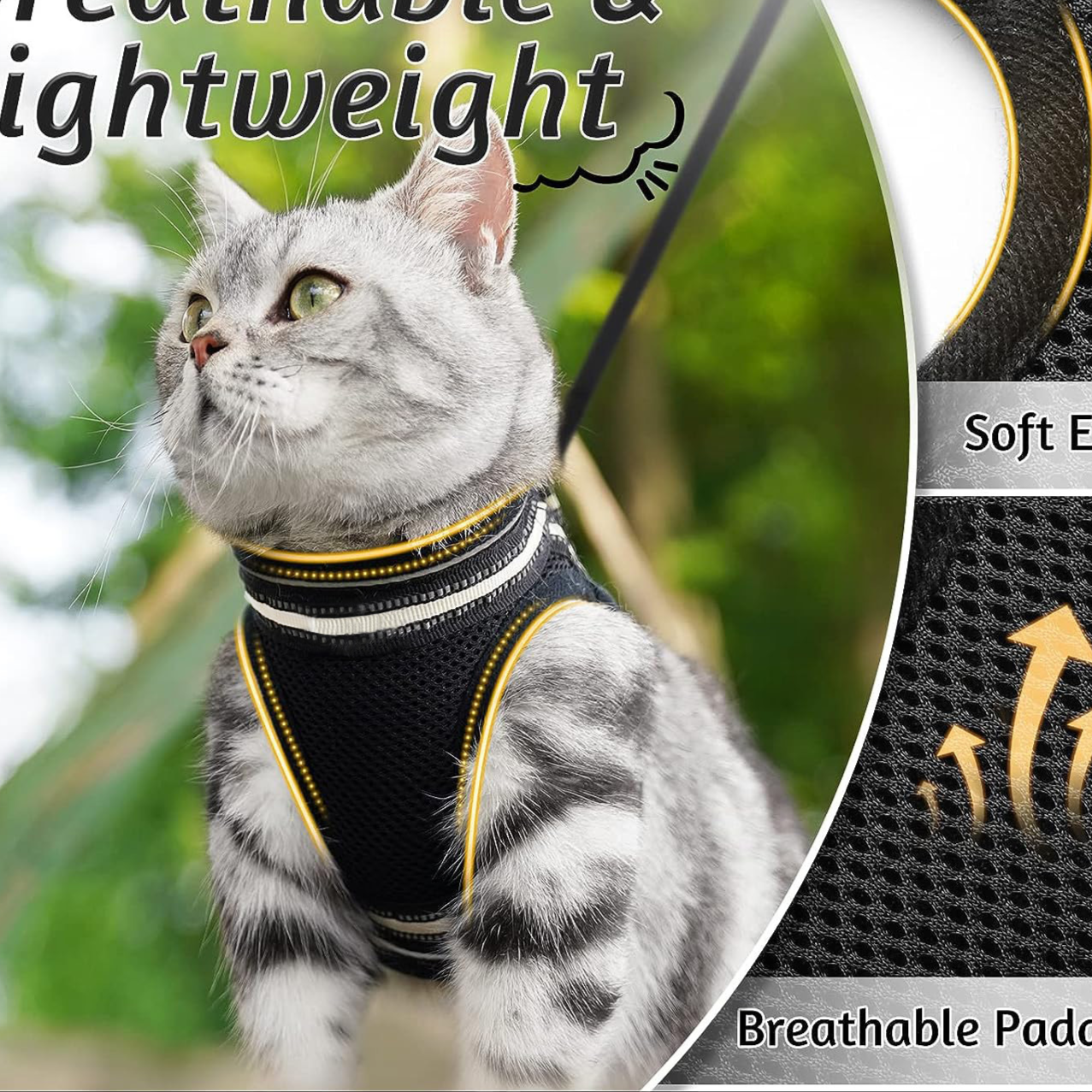 Adjustable Reflective Pet Harness with Leash