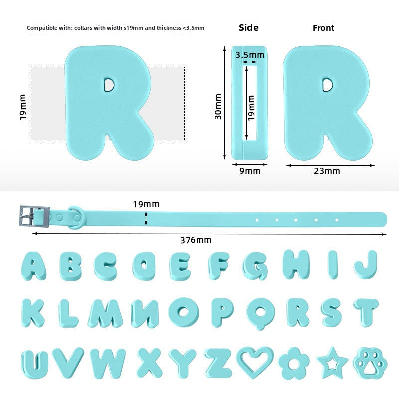 Custom Silicone Pet Leash with Name Tag
