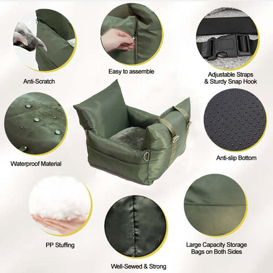 Removable Washable Pet Car Bed