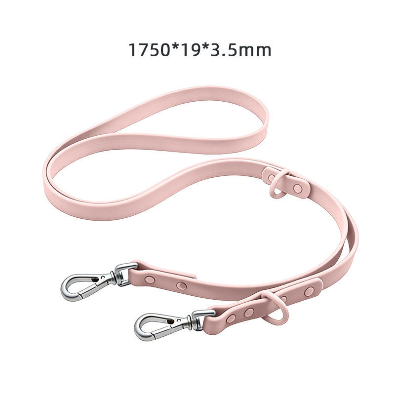 Custom Silicone Pet Leash with Name Tag