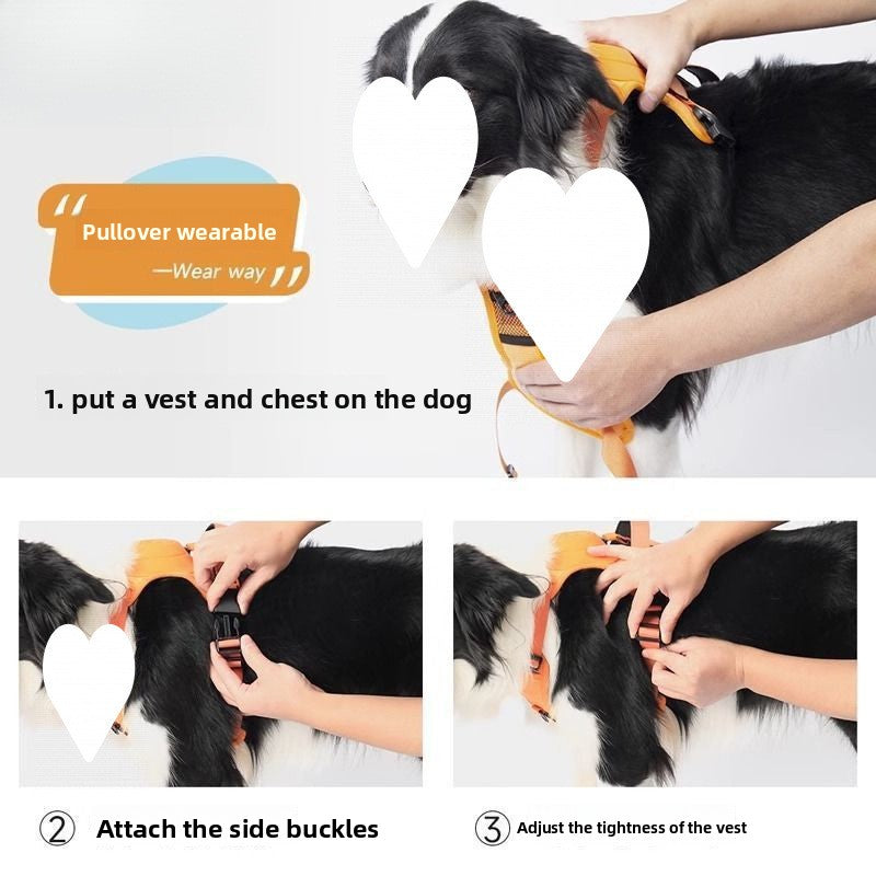 Retractable Dog Leash Vest Harness for Medium Large Pets