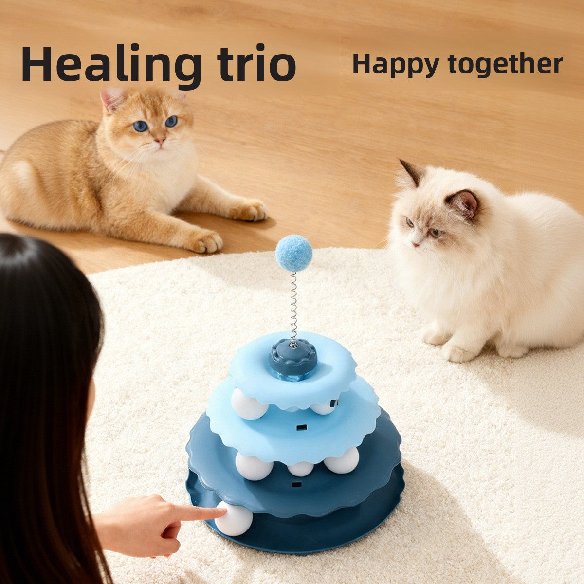 Interactive Cat Turntable Toy with Balls