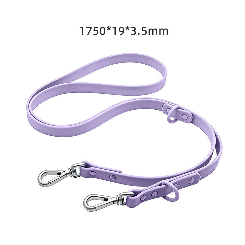 Custom Silicone Pet Leash with Name Tag