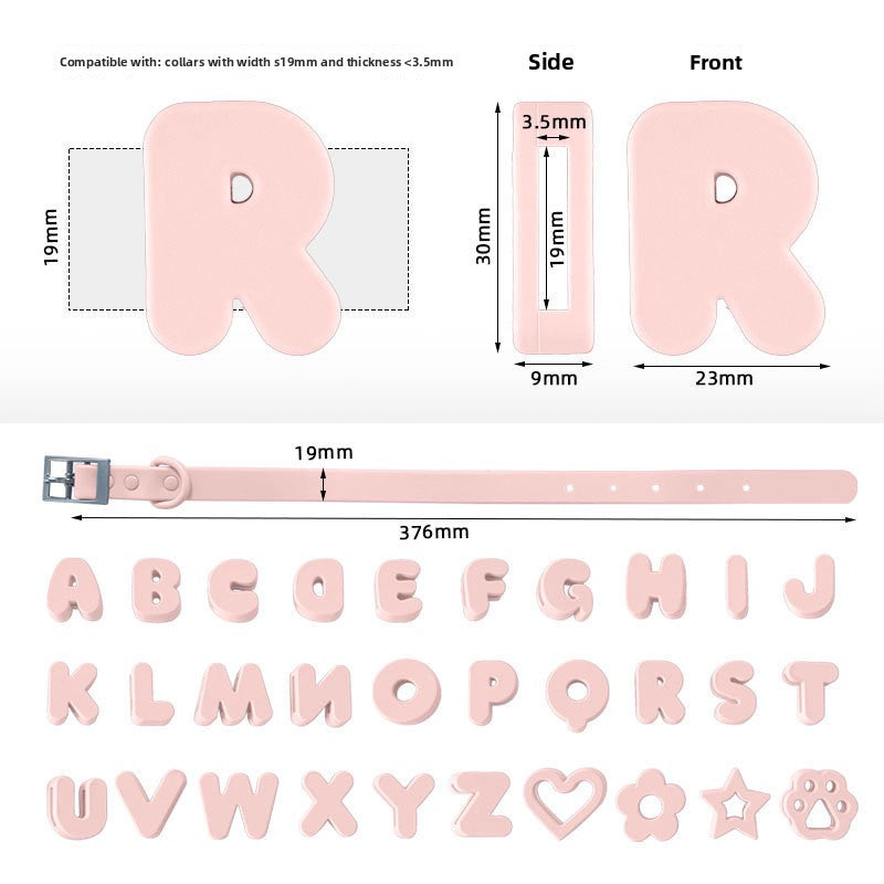 Custom Silicone Pet Leash with Name Tag