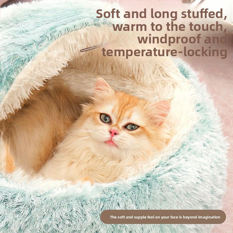Plush Shell Pet Bed for Cats and Dogs