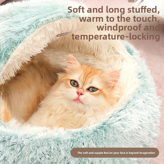 Plush Shell Pet Bed for Cats and Dogs
