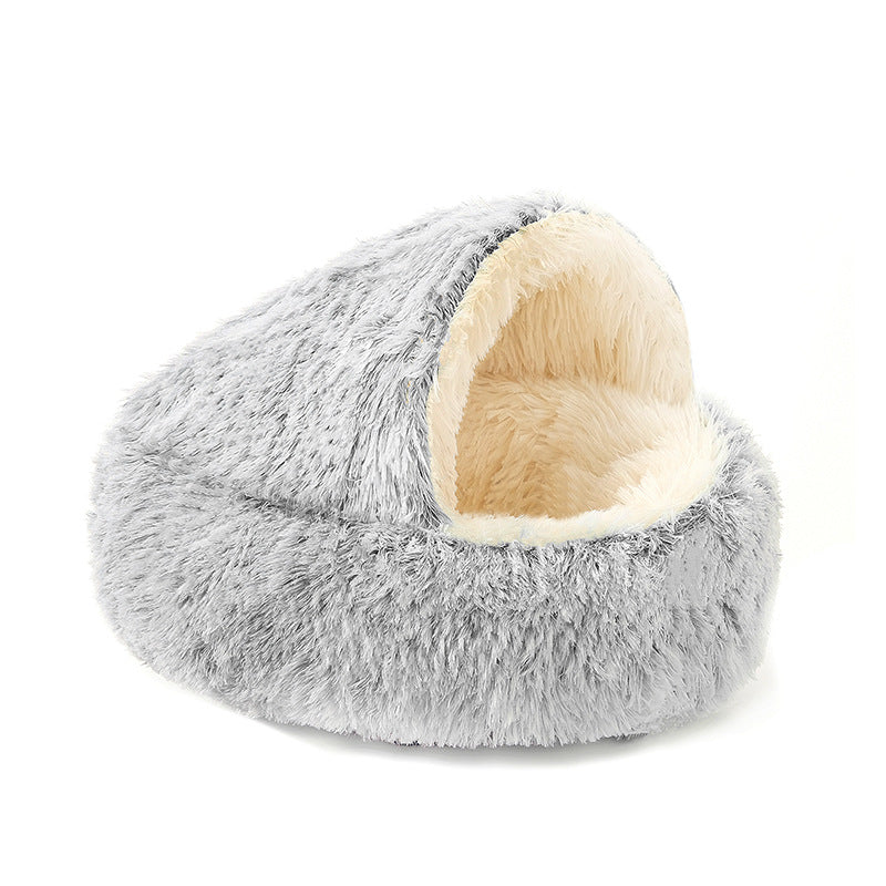 Plush Shell Pet Bed for Cats and Dogs