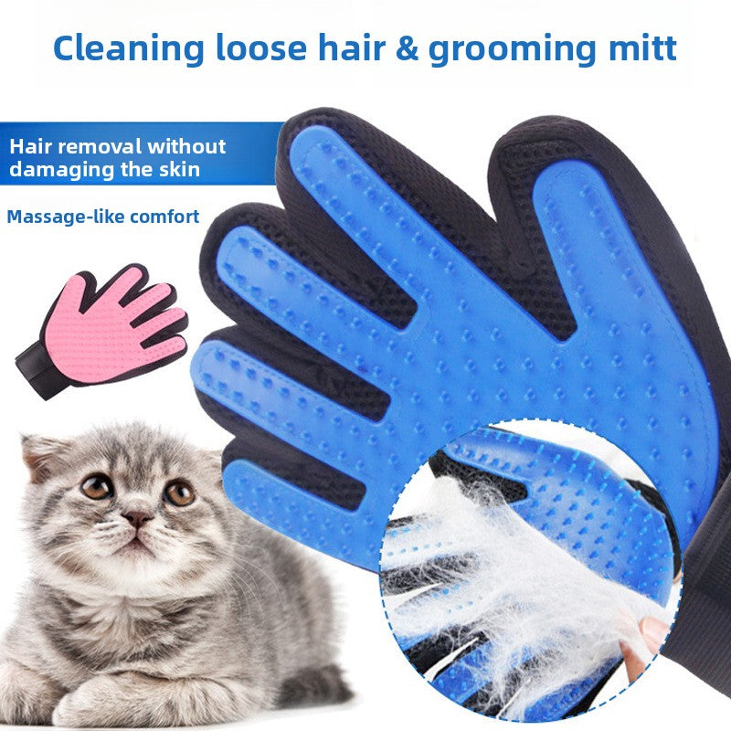 Rubber Pet Grooming Gloves for Cats and Dogs