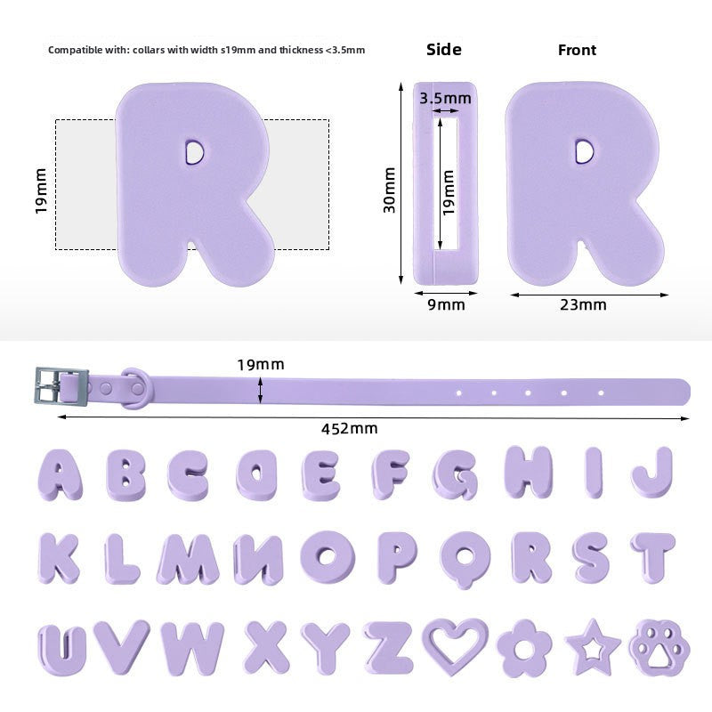 Custom Silicone Pet Leash with Name Tag