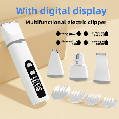 Digital Display Pet Hair Clipper with Nail Grinder