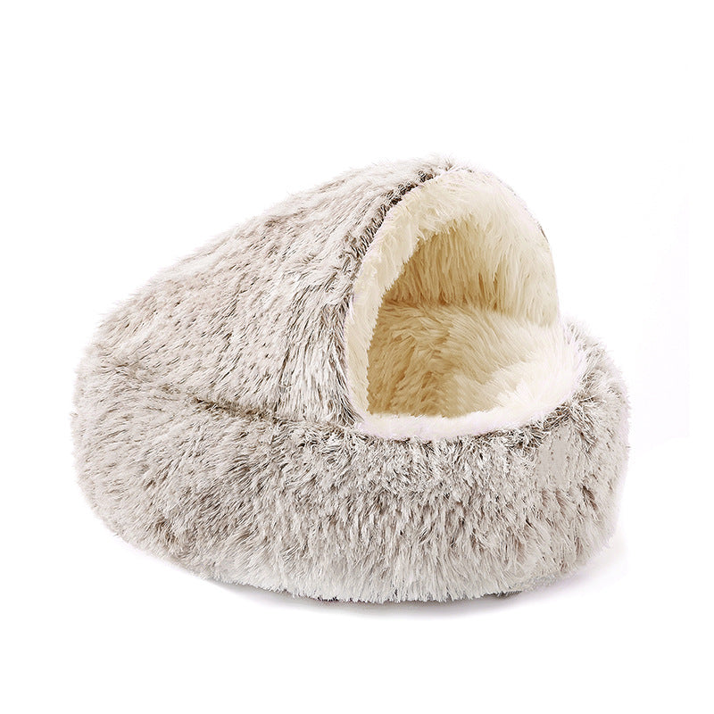 Plush Shell Pet Bed for Cats and Dogs