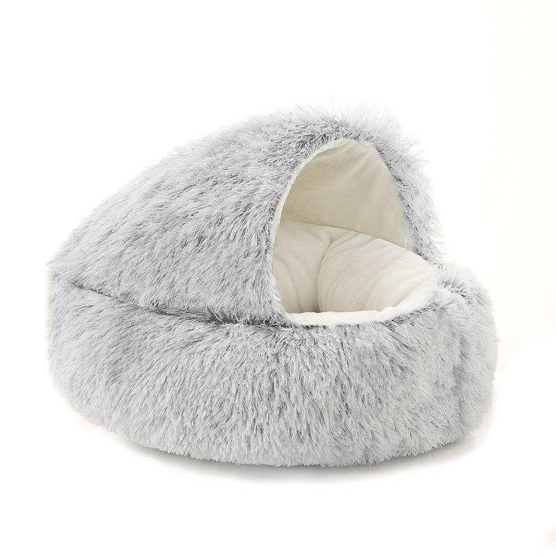 Plush Shell Pet Bed for Cats and Dogs