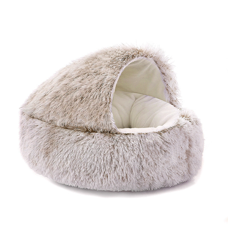 Plush Shell Pet Bed for Cats and Dogs
