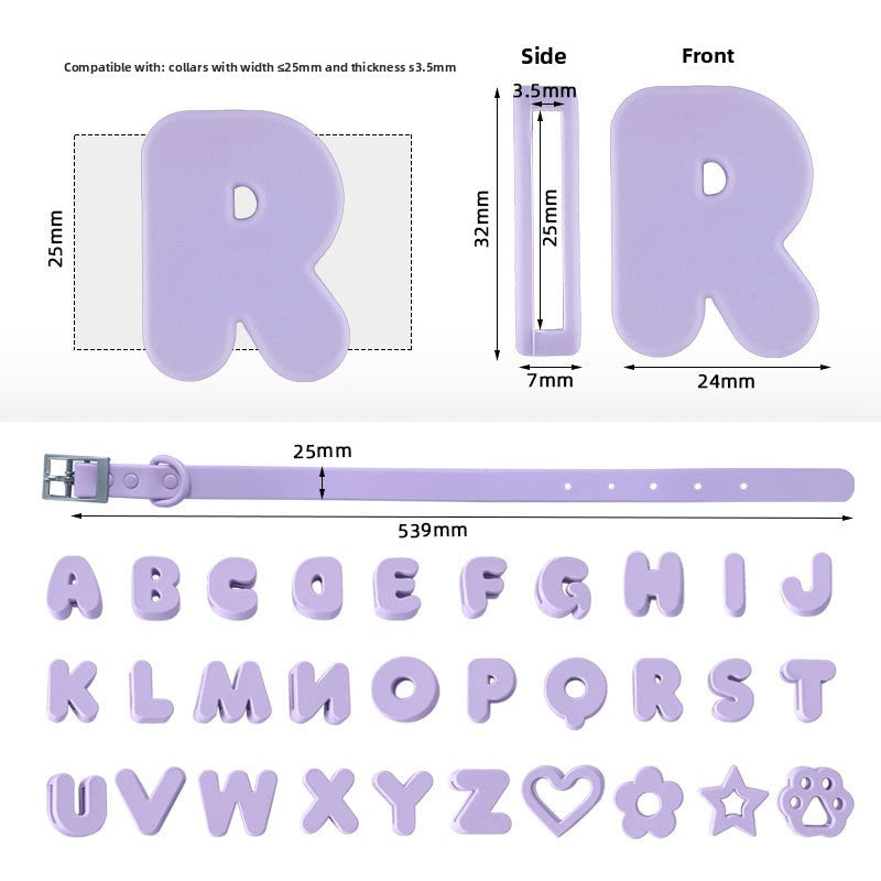 Custom Silicone Pet Leash with Name Tag