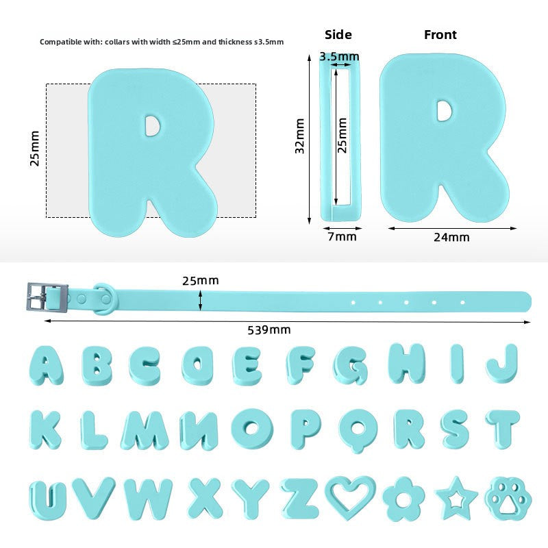 Custom Silicone Pet Leash with Name Tag