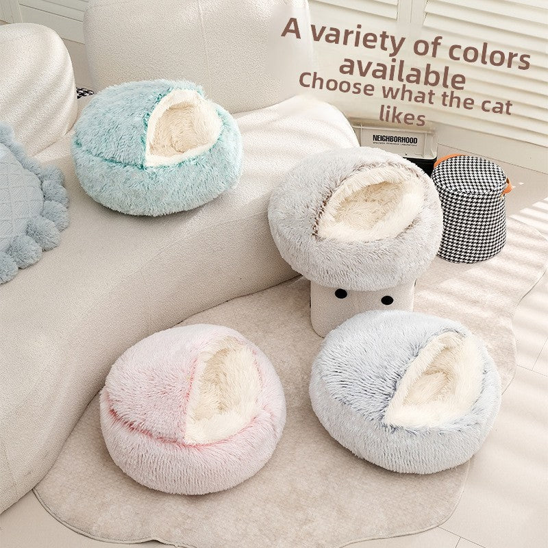 Plush Shell Pet Bed for Cats and Dogs